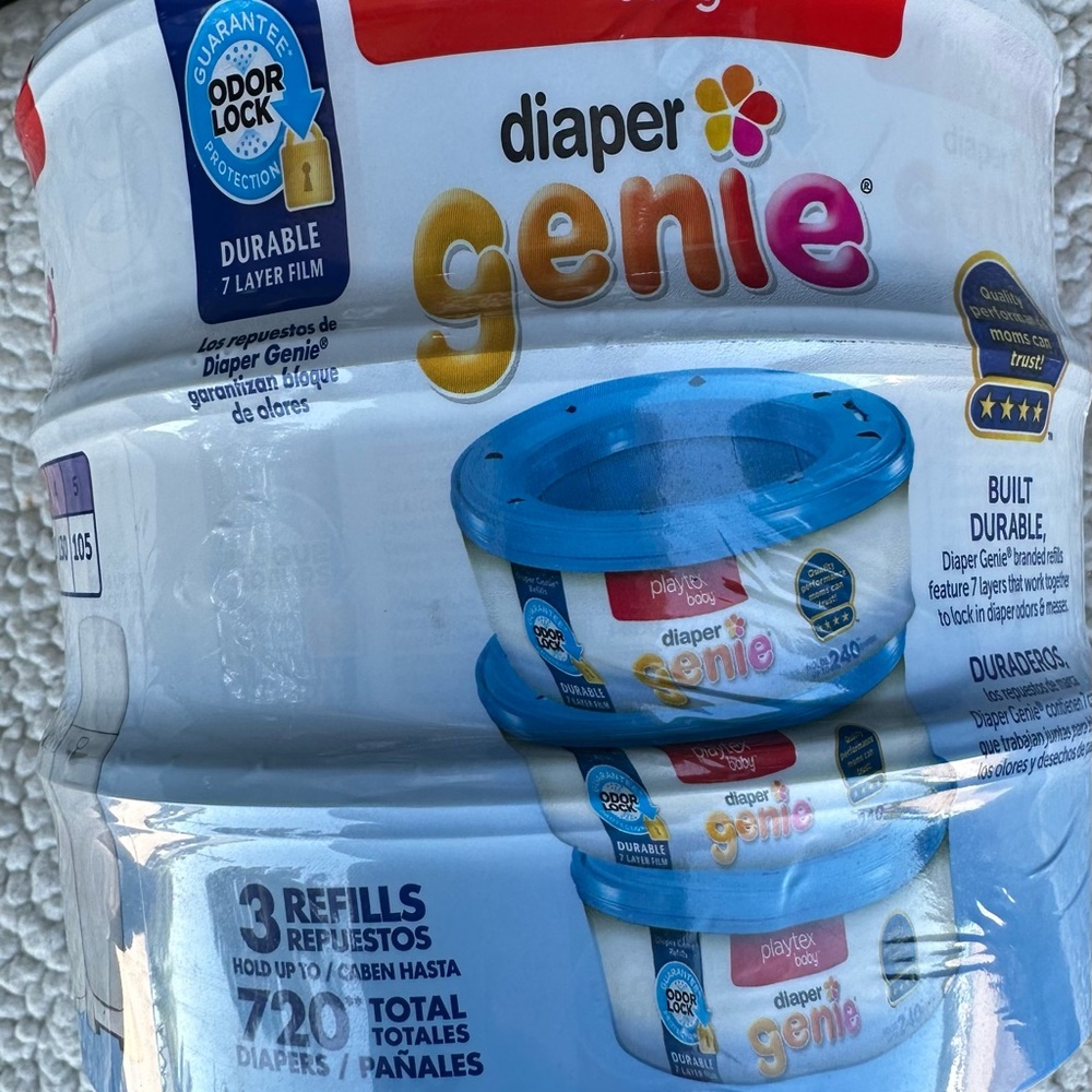 Diaper Genie Refills, 3 Pack, Holds Up To 720 Newborn Diapers - New